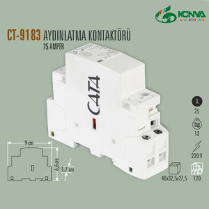 Cata CT-9183 Modüler Aydınlatma Kontaktörü (25 Amper)