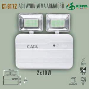 Cata CT-9172 Acil Aydınlatma Armatürü 2x10w