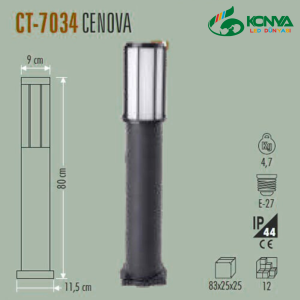 Cata CT-7034 Cenova Bahçe Armatürü 80 Cm E27