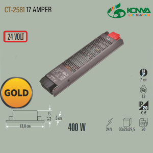 Cata CT-2581 24V 17 Amper Serıt Led Trafosu 400W