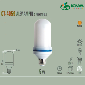 Cata CT-4059 5W Alev Ampul E27 Amber