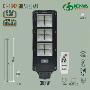 Cata CT-4642 300W Solar Sokak Armatürü