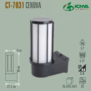 Cata CT-7031 Cenova Bahçe Armatürü Aplik E27