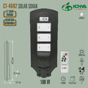 Cata CT-4692 180W Solar Sokak Armatürü