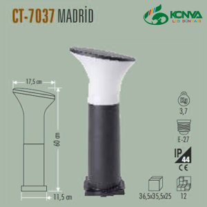 Cata CT-7037 Madrid Bahçe Armatürü 60 Cm E27