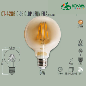 Cata CT-4286 6W G-95 Rustik Led Glop Ampul - E27