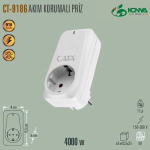 Cata CT-9186 Akım Korumalı Priz 4000W