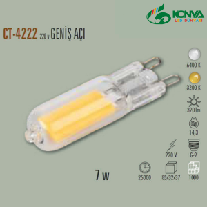 Cata CT-4222B 7W Cob Ledli G-9 Kapsül Ampul 220V Beyaz