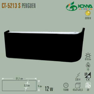 Cata CT-5213 12W Penguen Led Aplik (Siyah Kasa)