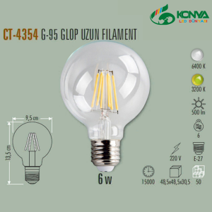 Cata CT-4354 6W G-95 Led Glop Ampül - E27 Günışığı
