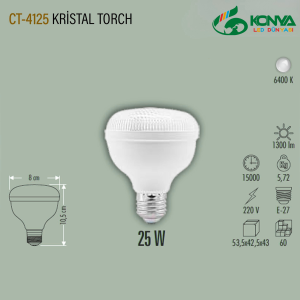 Cata CT-4125 25W Kristal Torch Led Ampul E27 Beyaz