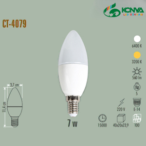 Cata CT-4080B 7W Ledli Kıvrık Buji Ampul - E14  