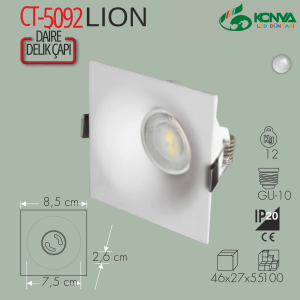 Cata CT-5092 Lion Kare Spot - Beyaz Boş Kasa