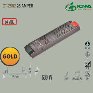 Cata CT-2582 24V 25 Amper Serıt Led Trafosu 600W