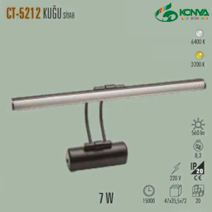 Cata CT-5212SB 7W Siyah Ledli Kuğu Aplik Beyaz